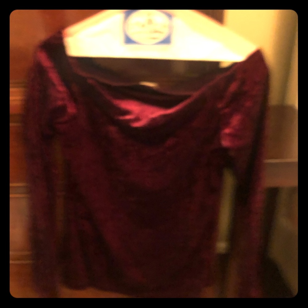 Off the shoulder velvet top